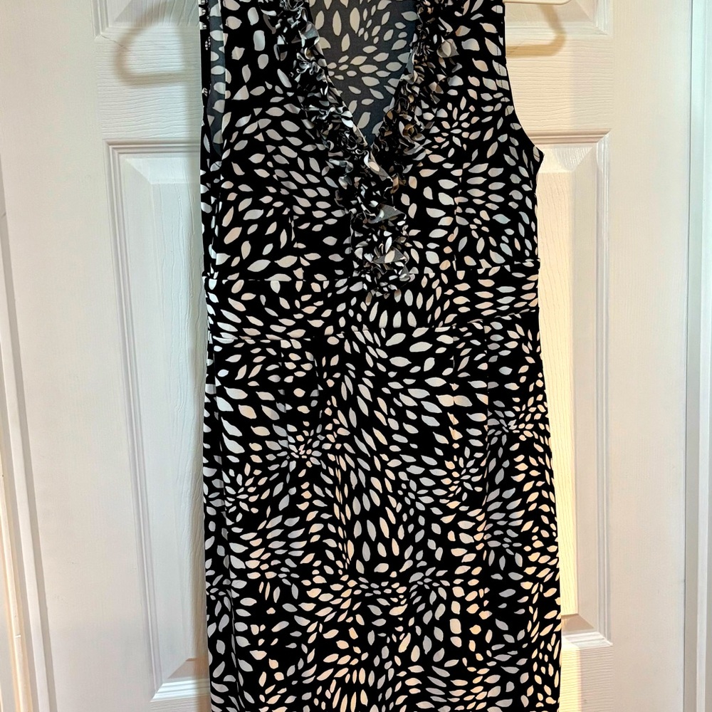 London Style B &W Sheath Midi Dress
